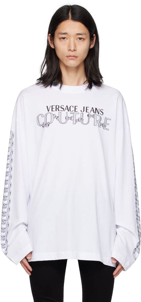 versace jeans long sleeve weiß|versace couture sito ufficiale.